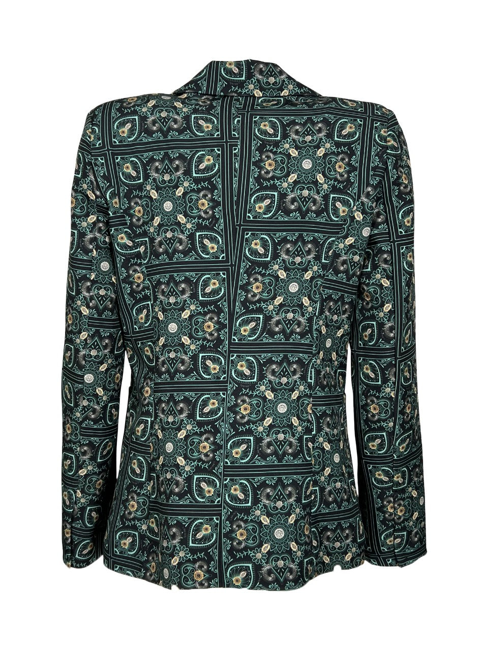 IL THE DELLE 5 Giacca Donna Fantasia Nero Verde 1 Bottone DASHA BANDANA Made in Italy