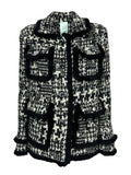 IL THE DELLE 5 Giaccone Donna Fantasia Bianco Nero Bottoni Gioiello ERIKA CYBER BEAR