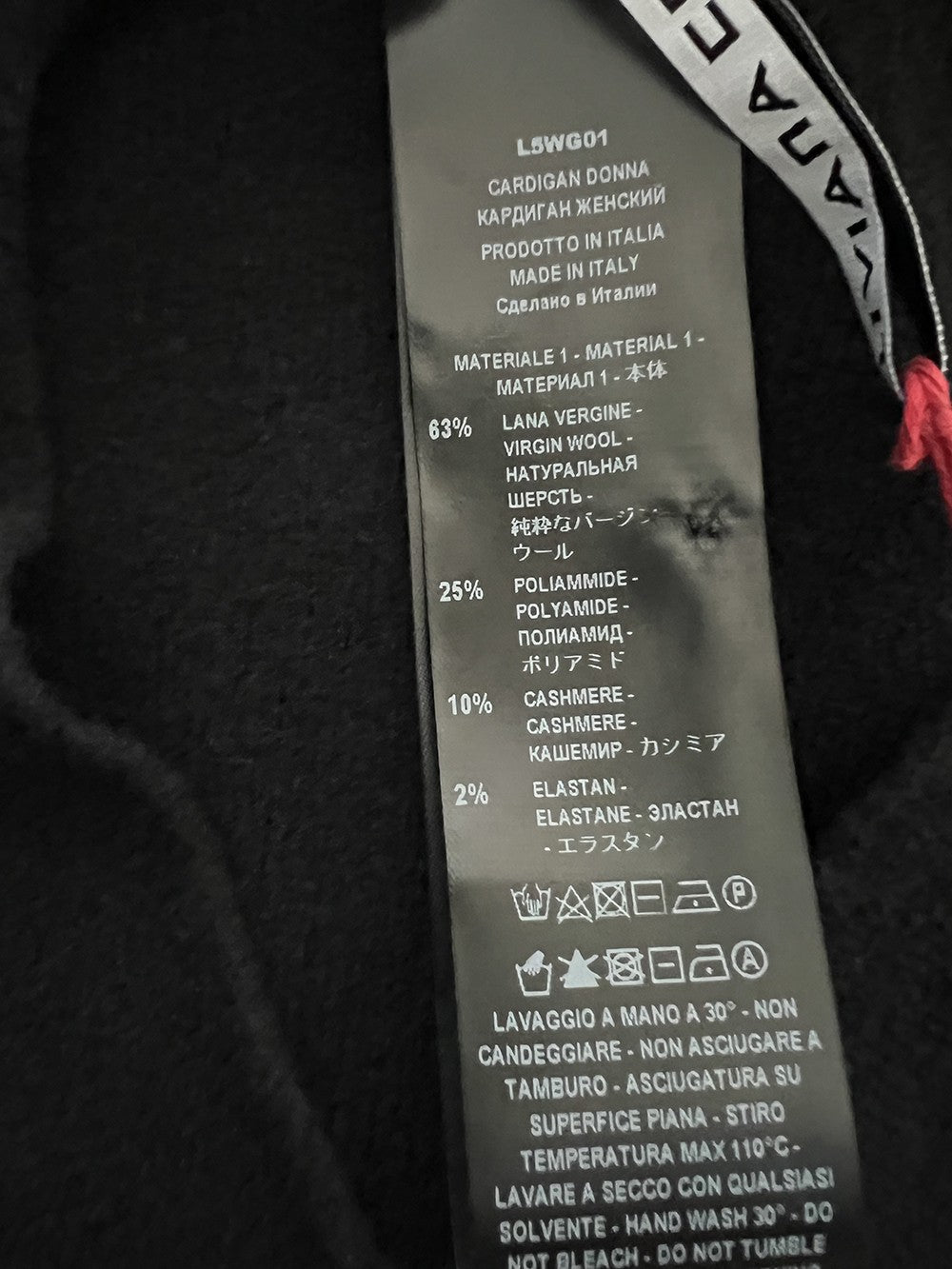 LIVIANA CONTI Cardigan Donna Nero Rose Tridimensionali Lana Cashmere GABRIELA