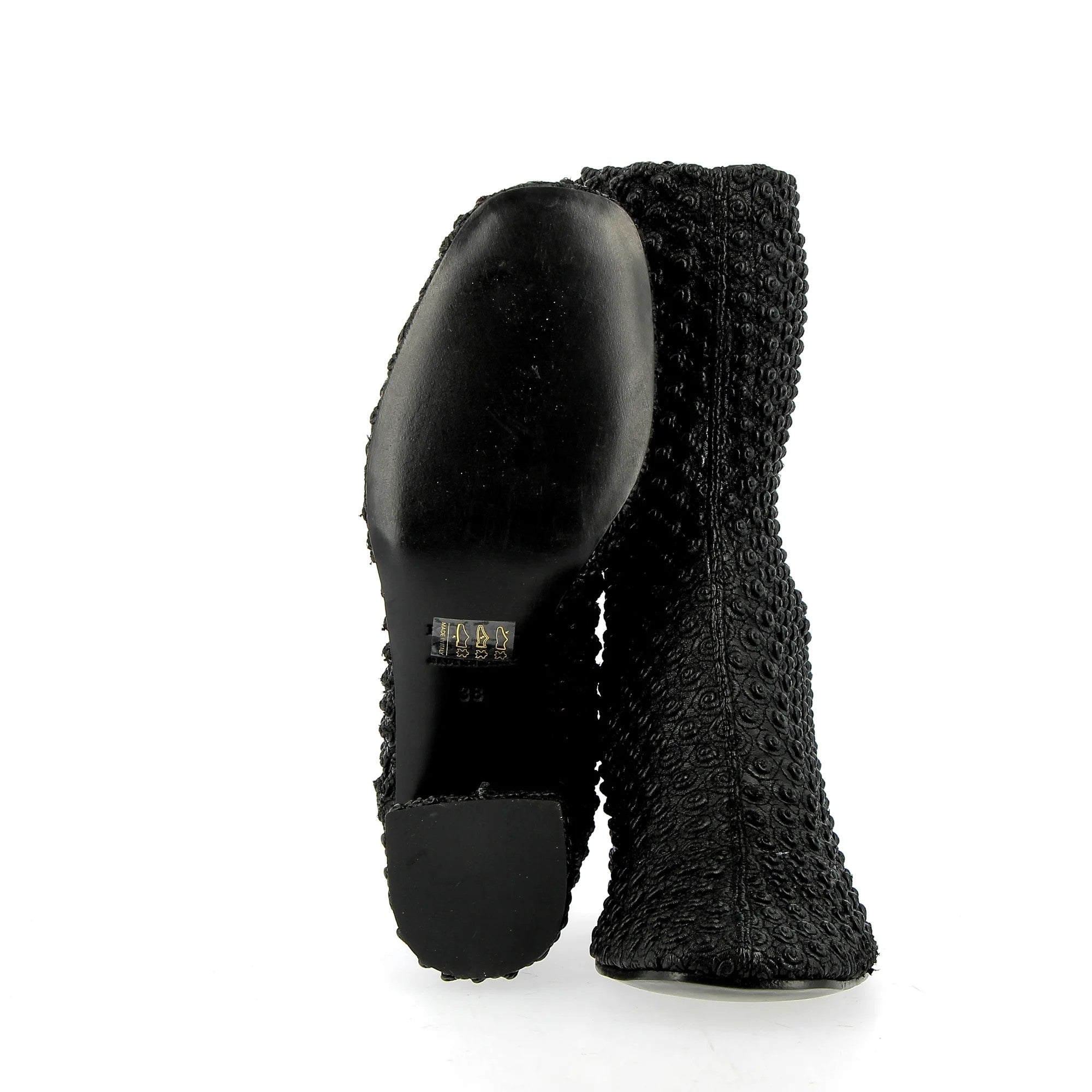 KUDETA’ Stivaletti Donna Ecopelle Goffrata Neri Suola Cuoio 424156