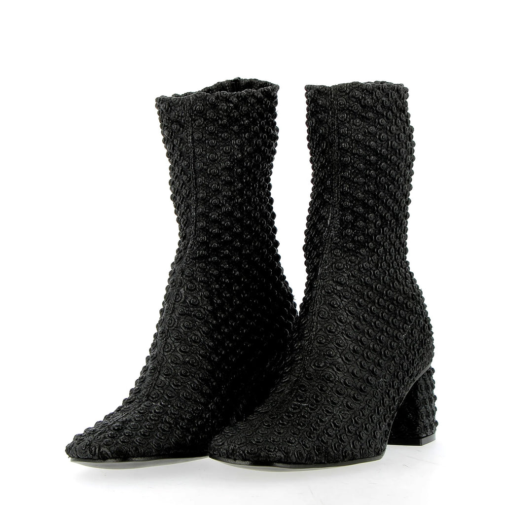 KUDETA’ Stivaletti Donna Ecopelle Goffrata Neri Suola Cuoio 424156