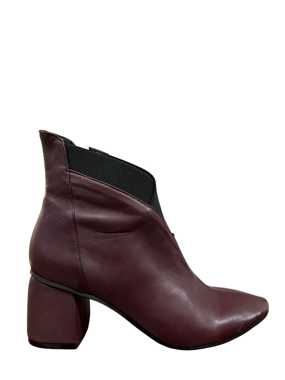 KUDETA’ 524301 Stivale Basso Donna Bordeaux, Zip Laterale, Tacco 7 cm – Pelle, Made in Italy