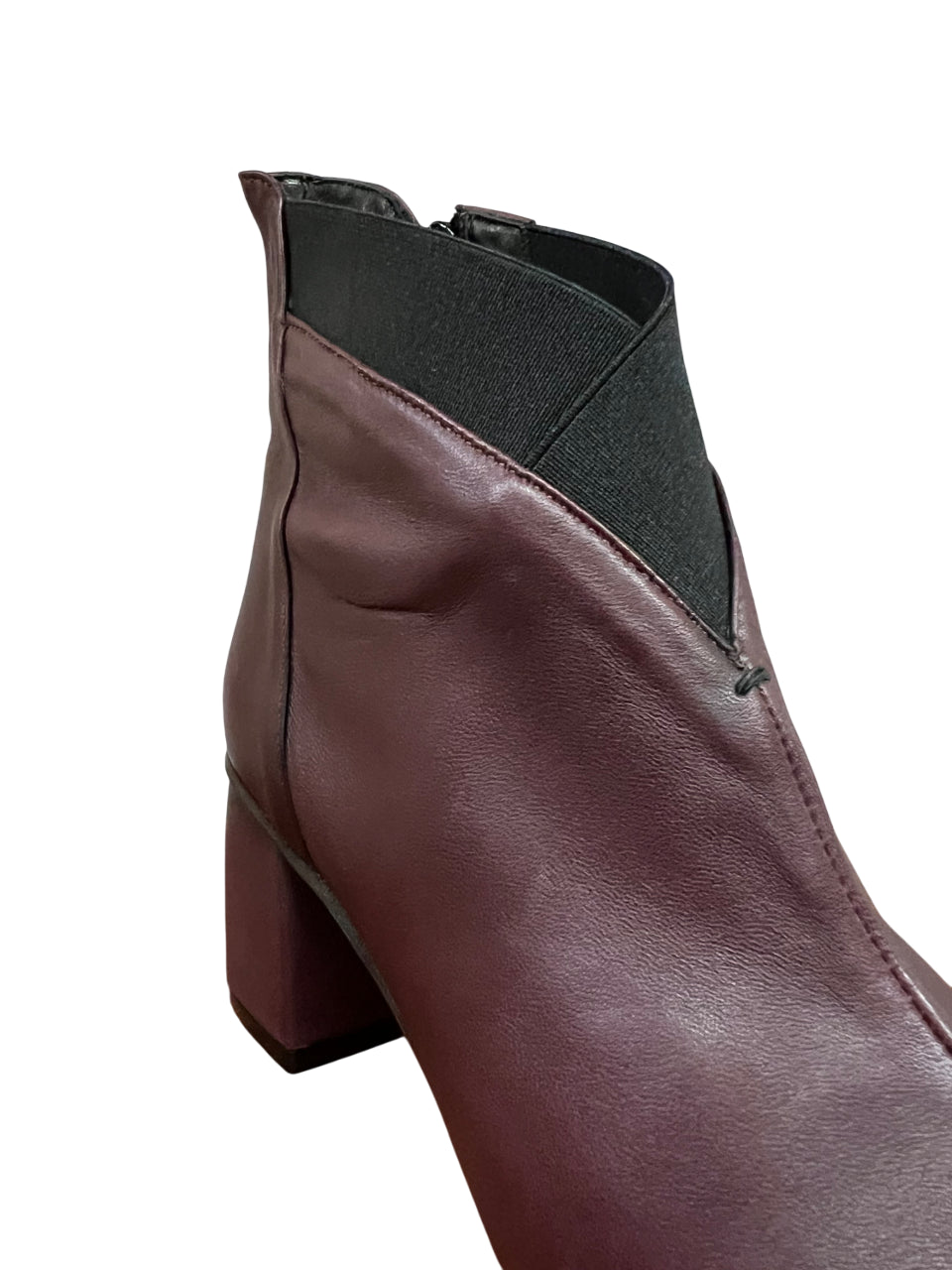 KUDETA’ 524301 Stivale Basso Donna Bordeaux, Zip Laterale, Tacco 7 cm – Pelle, Made in Italy