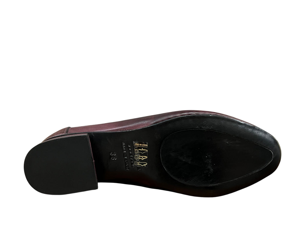 KUDETA' 524100 Scarpa Donna Bordeaux in Pelle – Elastico, Tacco 2 cm, Made in Italy