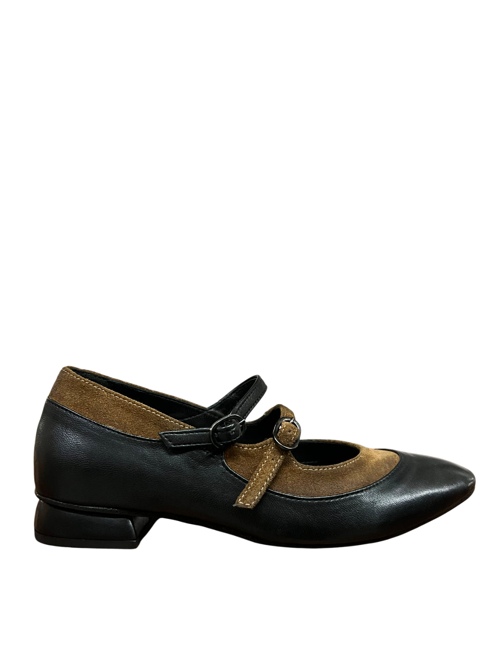 KUDETA' 524103 Scarpa Donna Nera in Pelle – Dettagli Camoscio Biscotto, Tacco 2 cm, Made in Italy