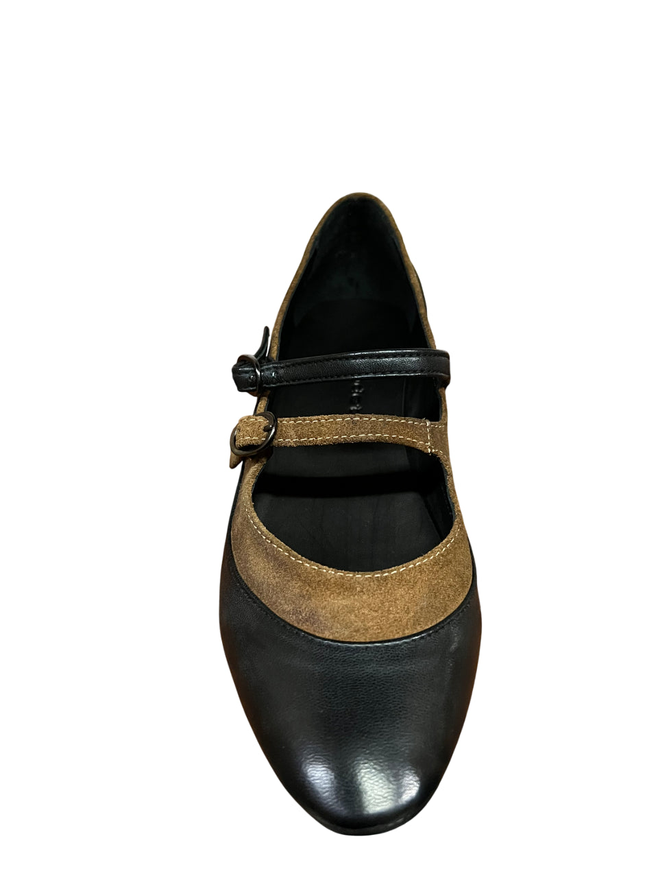 KUDETA' 524103 Scarpa Donna Nera in Pelle – Dettagli Camoscio Biscotto, Tacco 2 cm, Made in Italy