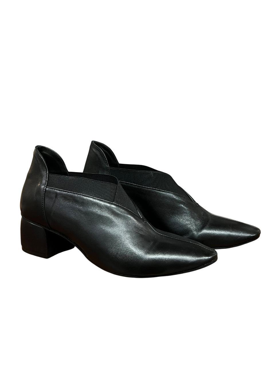 KUDETA' 524201 Scarpa Donna Nera in Pelle – Elastici in Tinta, Tacco 5 cm, Made in Italy