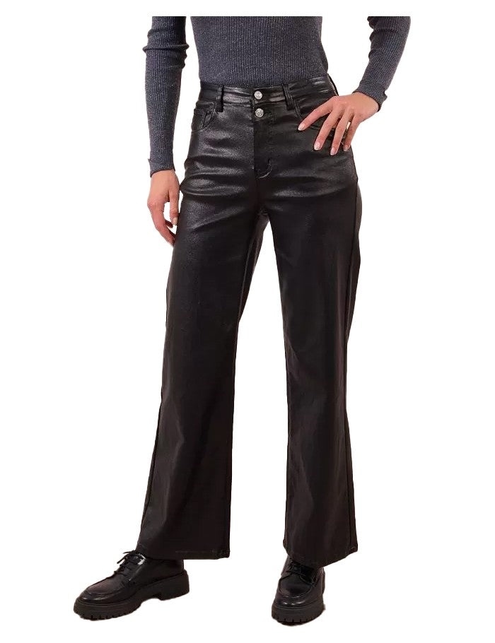 MOLLY BRACKEN jeans donna regular fit, vita alta, gamba dritta nero