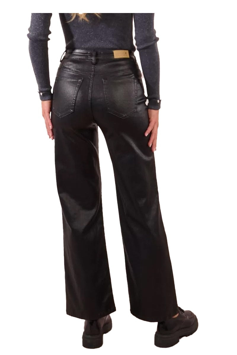MOLLY BRACKEN jeans donna regular fit, vita alta, gamba dritta nero