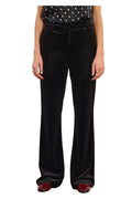 MOLLY BRACKEN E1757DH – Pantaloni svasati in velluto liscio nero (vita media, tasche)