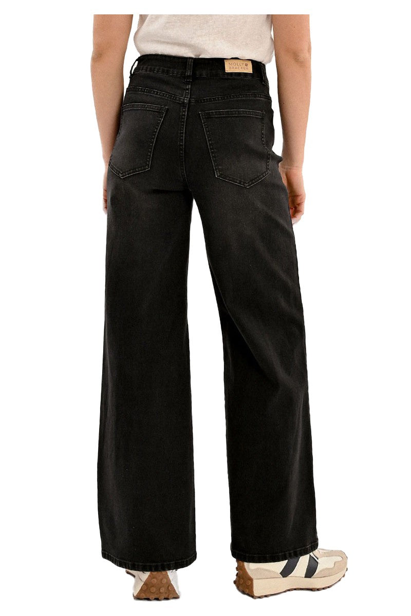MOLLY BRACKEN ED64CN jeans donna wide leg vita alta, fondo 27 cm