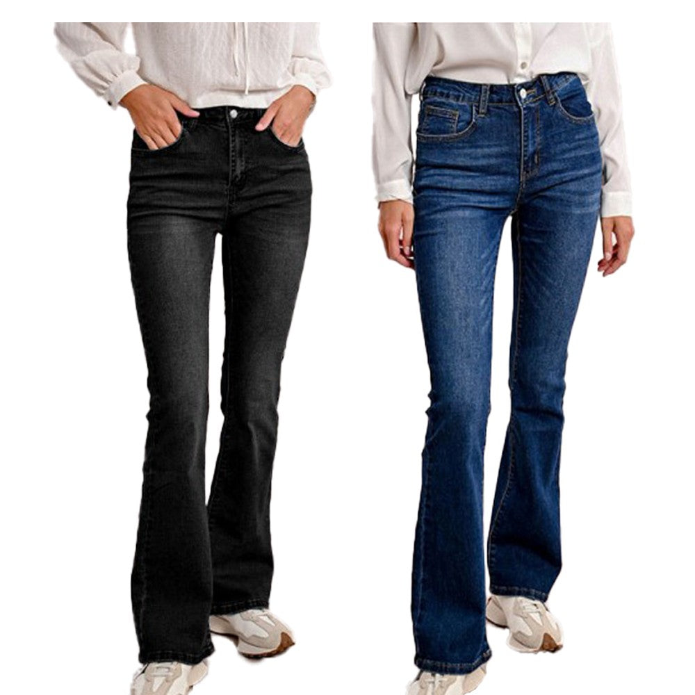 MOLLY BRACKEN jeans boot-cut vita alta ED33CN, fondo 23 cm