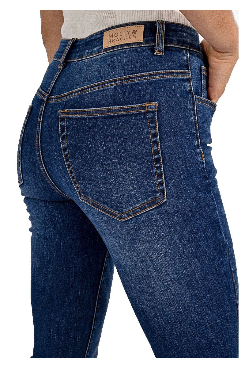 MOLLY BRACKEN jeans boot-cut vita alta ED33CN, fondo 23 cm