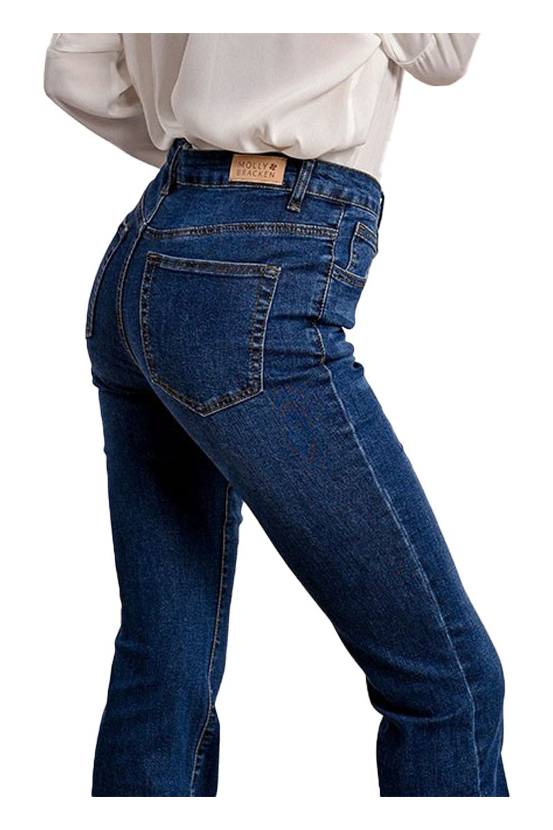MOLLY BRACKEN jeans boot-cut vita alta ED33CN, fondo 23 cm