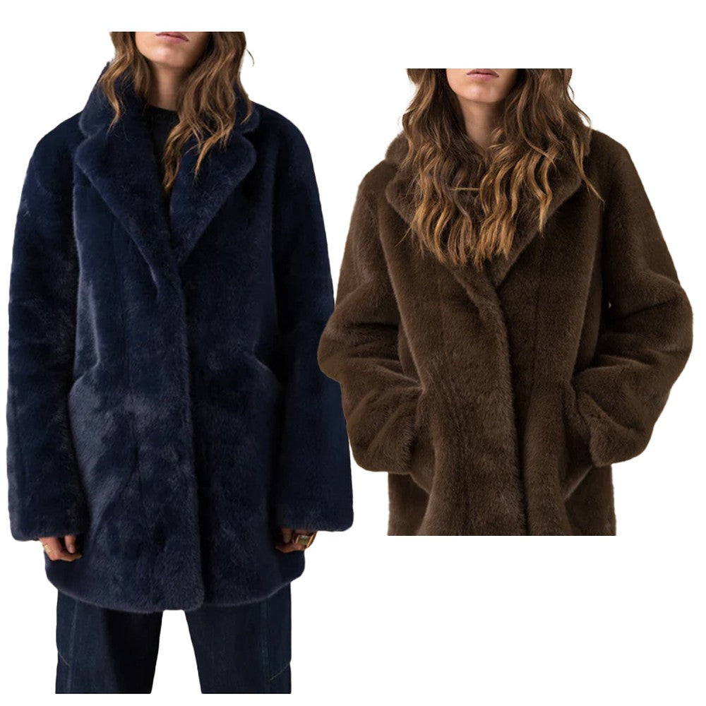 ADORÉ PARIS TATIANA giaccone ecopelliccia, collo sartoriale – 80 cm