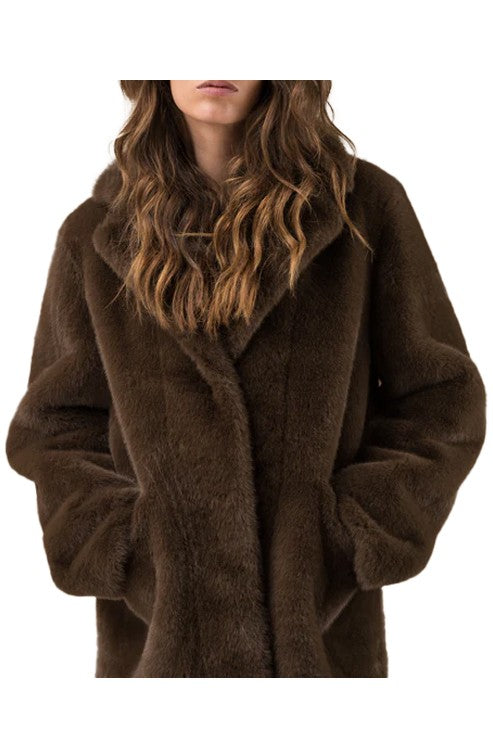 ADORÉ PARIS TATIANA giaccone ecopelliccia, collo sartoriale – 80 cm