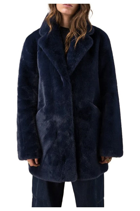 ADORÉ PARIS TATIANA giaccone ecopelliccia, collo sartoriale – 80 cm