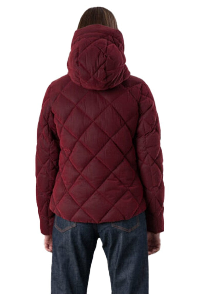 RIHUNIK RIW296J DIONNE ROLL UP – Giacca corta bordeaux opalino con cappuccio (65 cm)