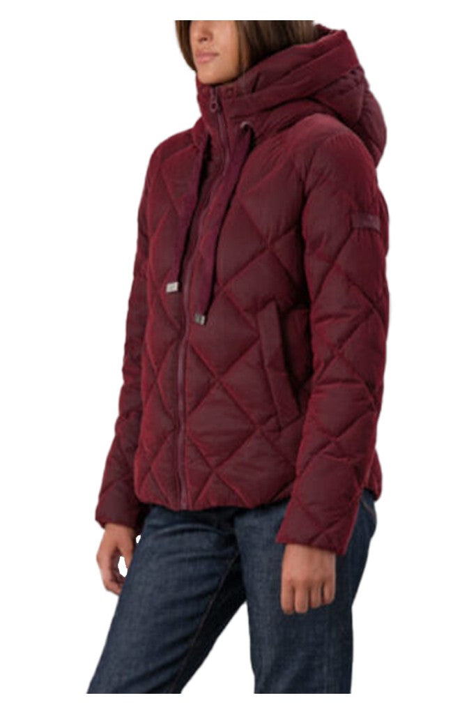 RIHUNIK RIW296J DIONNE ROLL UP – Giacca corta bordeaux opalino con cappuccio (65 cm)