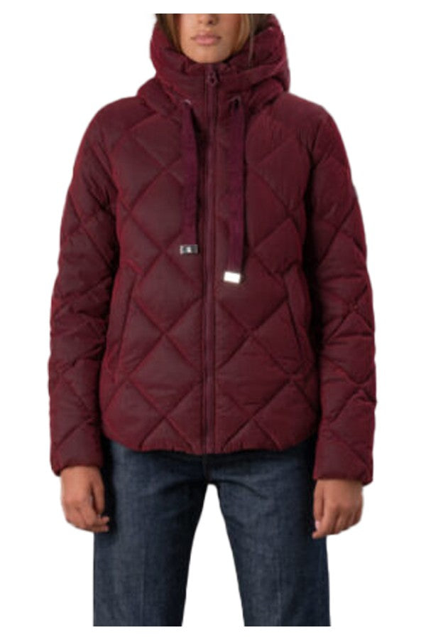 RIHUNIK RIW296J DIONNE ROLL UP – Giacca corta bordeaux opalino con cappuccio (65 cm)