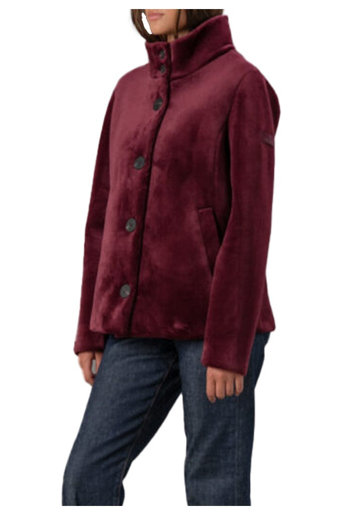 RIHUNIK giacca donna corta velluto liscio stretch con jersey blu RIW293J EVE