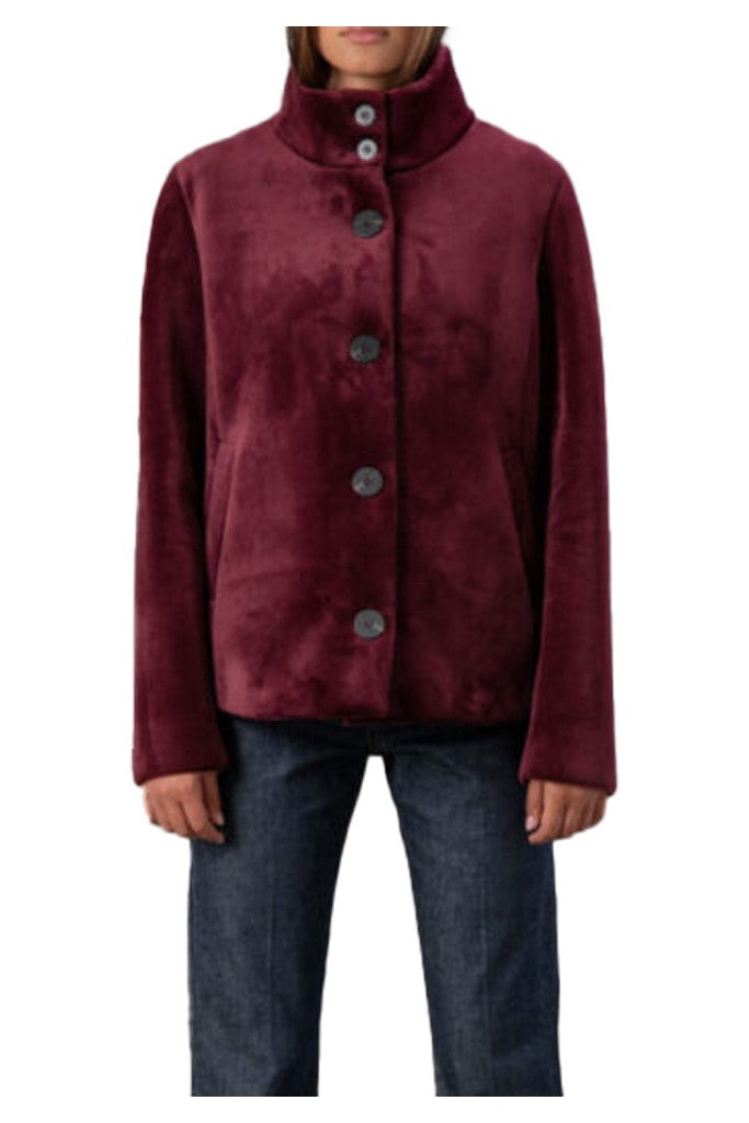 RIHUNIK giacca donna corta velluto liscio stretch con jersey blu RIW293J EVE