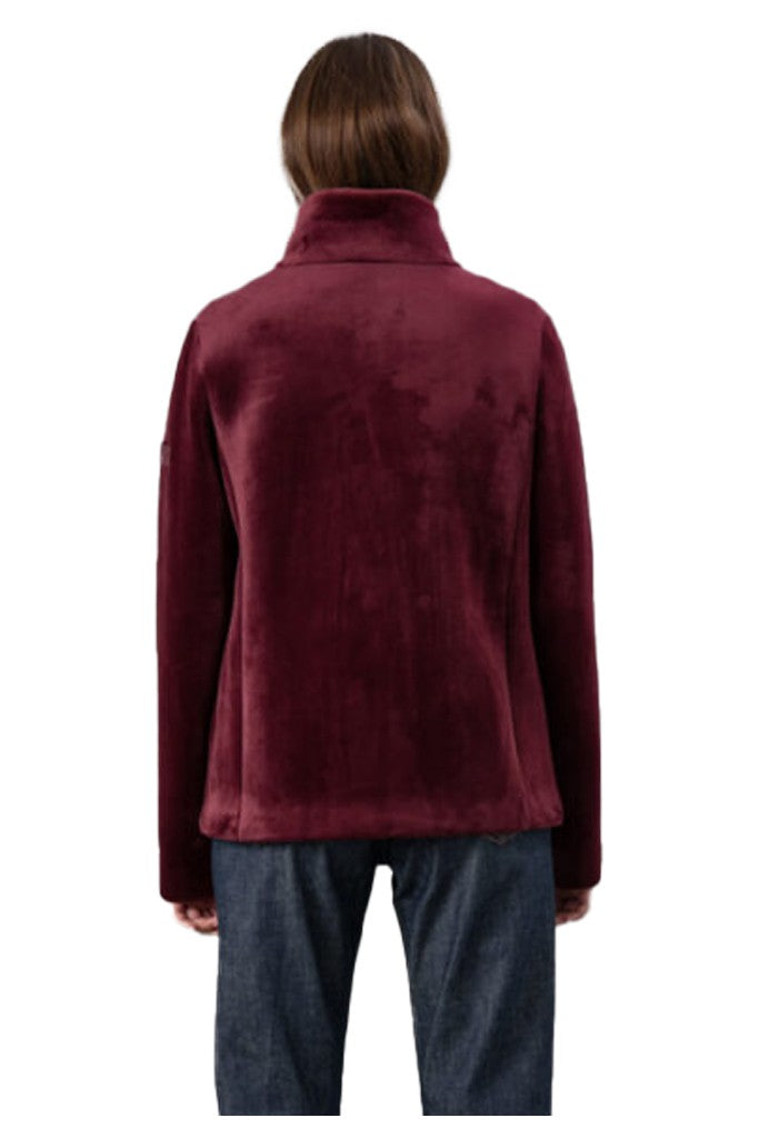 RIHUNIK giacca donna corta velluto liscio stretch con jersey blu RIW293J EVE