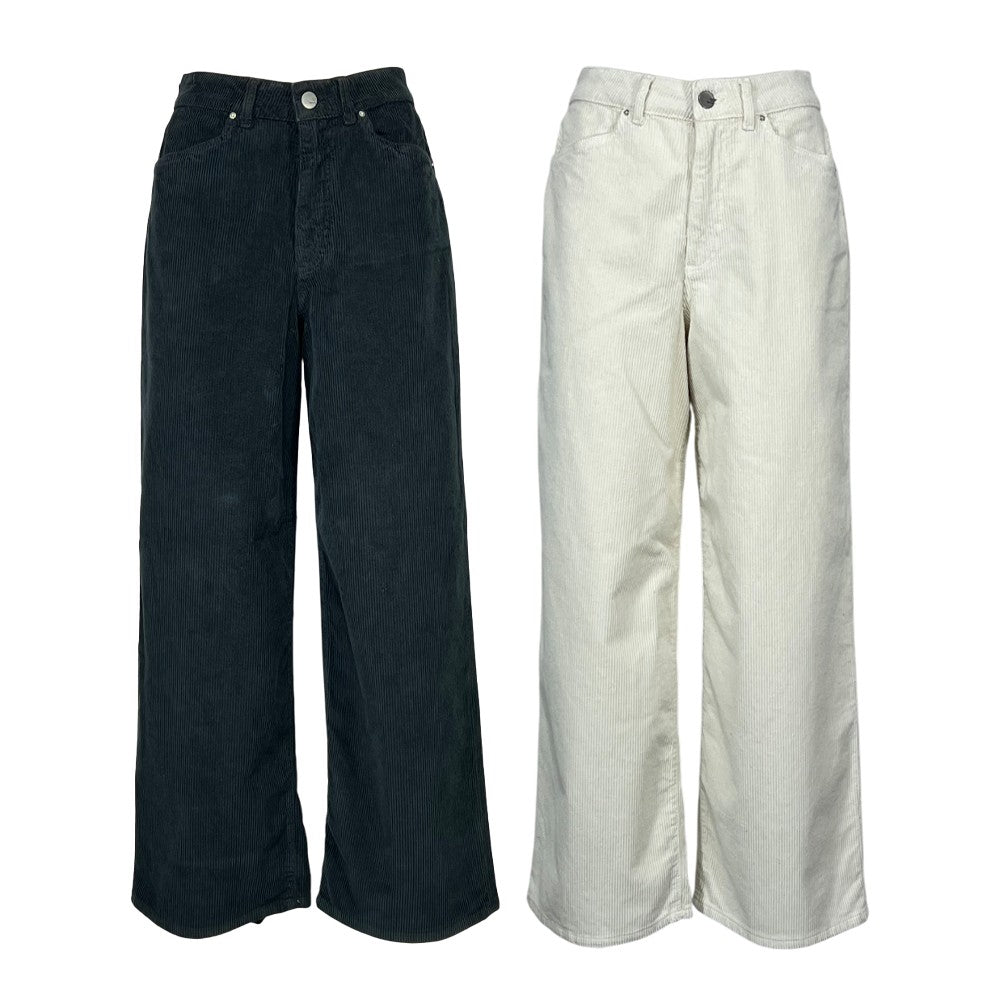 NOIR 'N' BLEU GOLDEN-14 LOOSE – Jeans donna in velluto 500 righe wide-leg (fondo 28 cm)