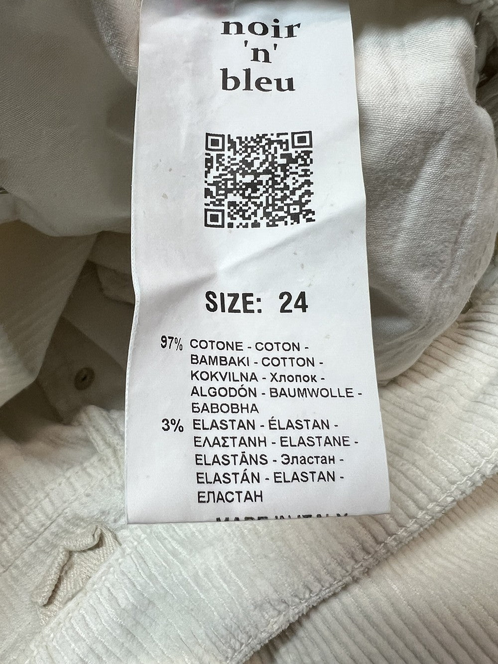 NOIR 'N' BLEU GOLDEN-14 LOOSE – Jeans donna in velluto 500 righe wide-leg (fondo 28 cm)