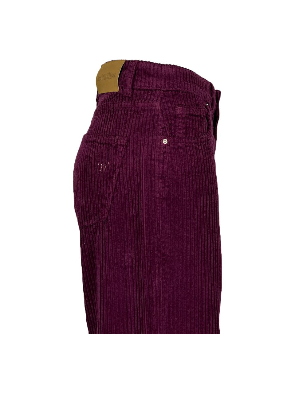 NOIR 'N' BLEU ARIANE-56 – Jeans donna in velluto roccia wide-leg vita alta (fondo 30 cm)