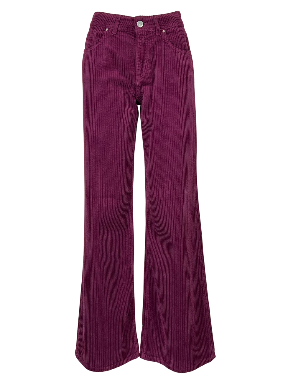 NOIR 'N' BLEU ARIANE-56 – Jeans donna in velluto roccia wide-leg vita alta (fondo 30 cm)