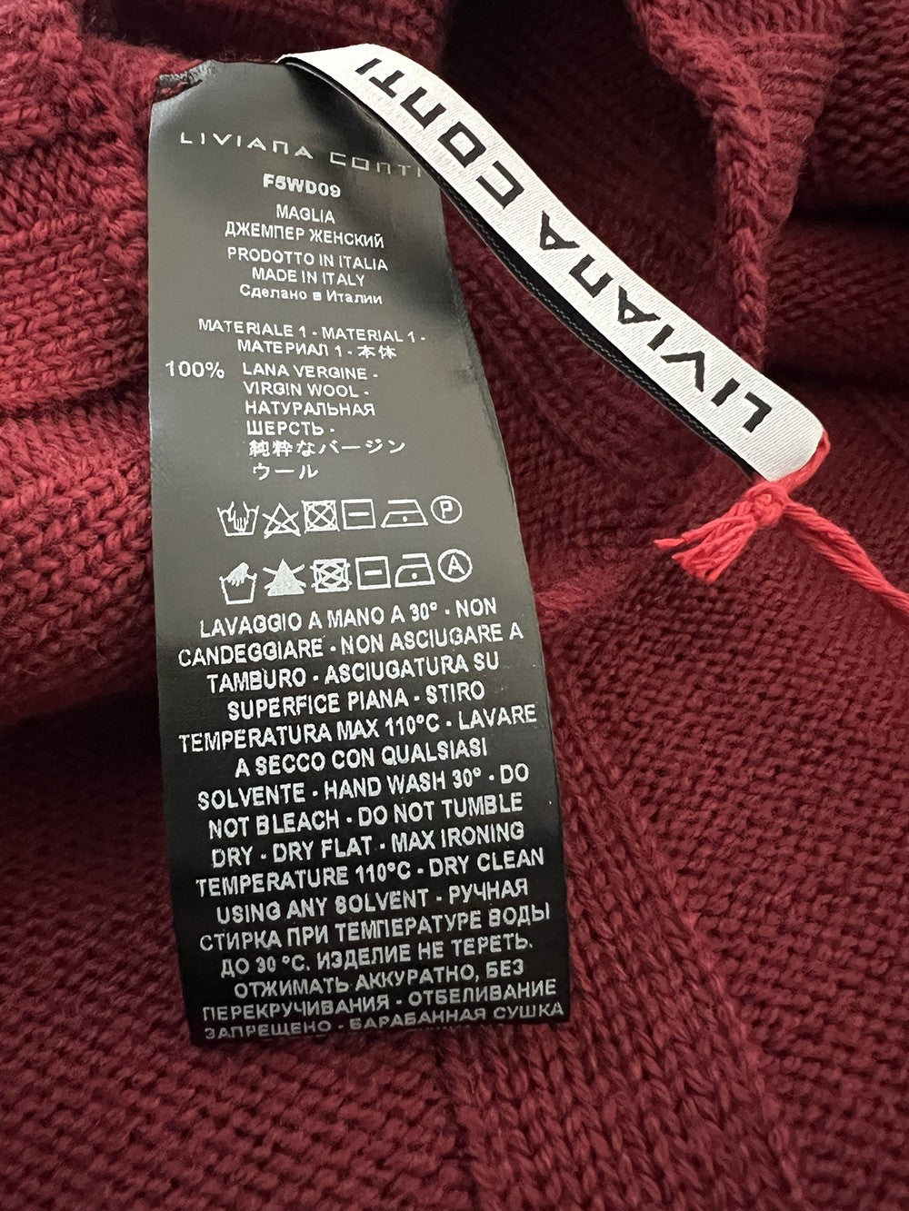 LIVIANA CONTI F5WD09 “DONNIE” – Maglia 100% lana a coste larghe (58 cm)