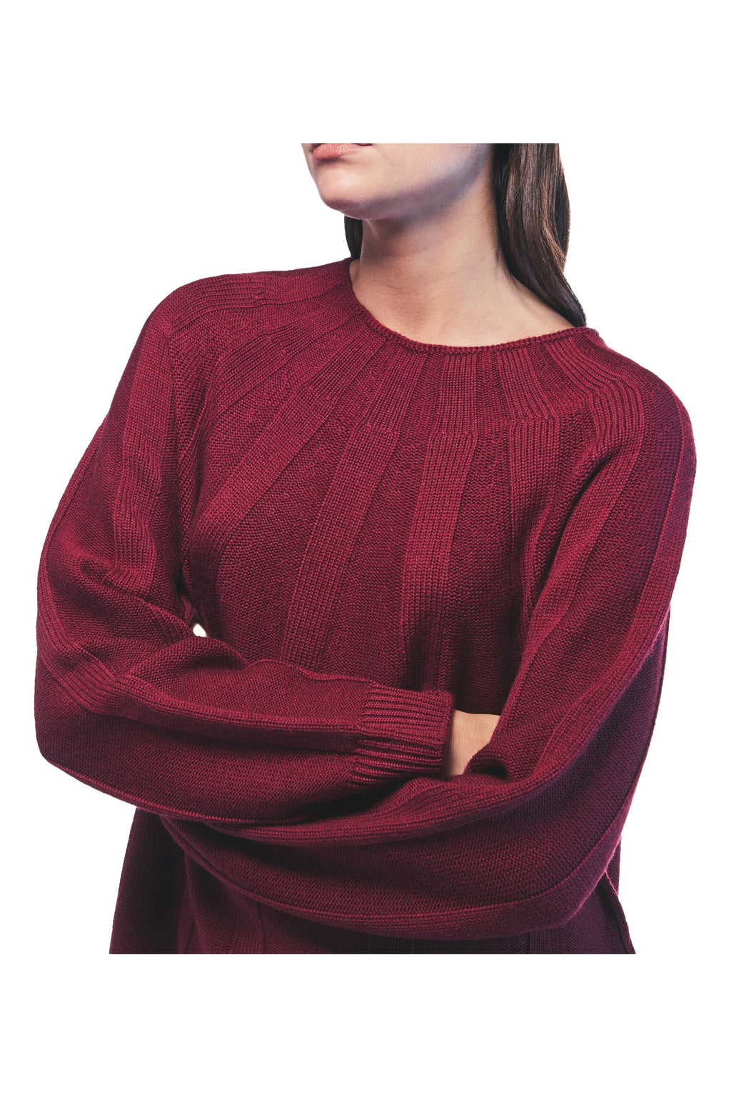 LIVIANA CONTI F5WD09 “DONNIE” – Maglia 100% lana a coste larghe (58 cm)