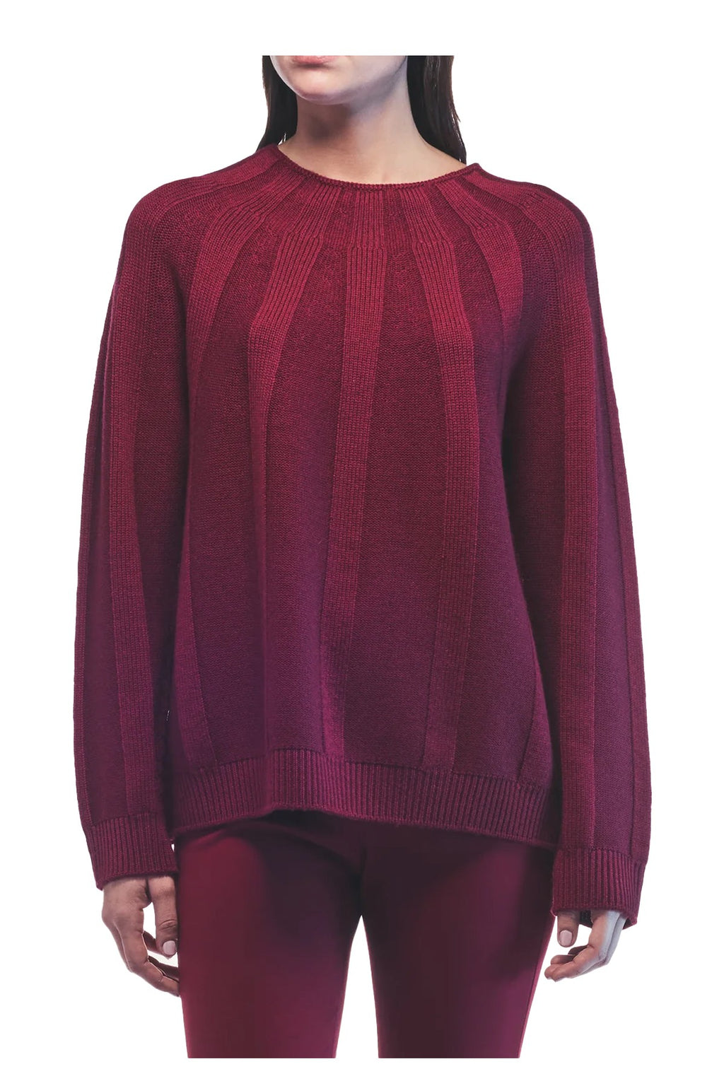 LIVIANA CONTI F5WD09 “DONNIE” – Maglia 100% lana a coste larghe (58 cm)