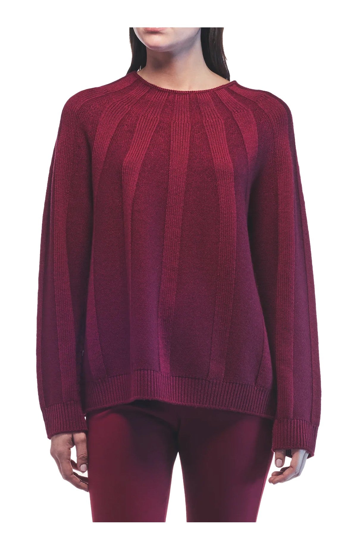 LIVIANA CONTI F5WD09 “DONNIE” – Maglia 100% lana a coste larghe (58 cm)