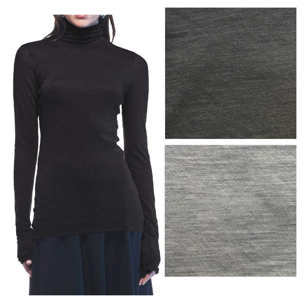 LIVIANA CONTI L5WH36 “GINEVRA” – Maglia collo alto in jersey leggero (slim, 64 cm)