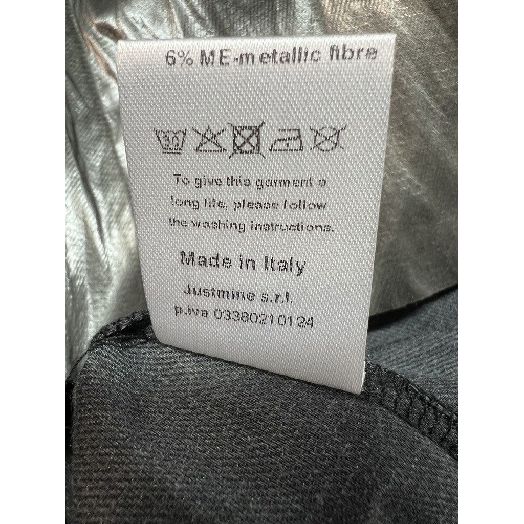 OTHERWISE by JUSTMINE OABGO0025-0518 – Gonna lunga plissé grigio lucido, zip dietro (110 cm)