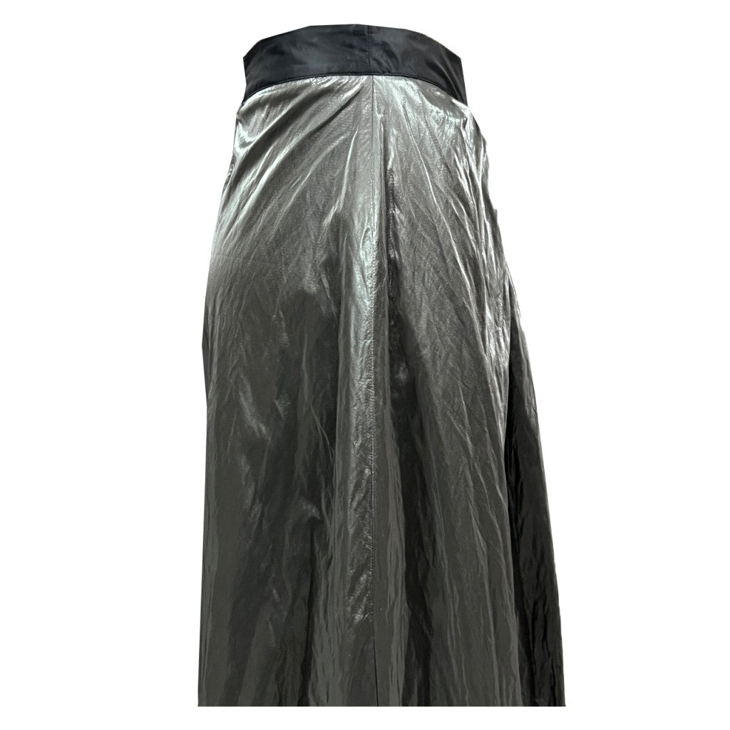 OTHERWISE by JUSTMINE OABGO0025-0518 – Gonna lunga plissé grigio lucido, zip dietro (110 cm)