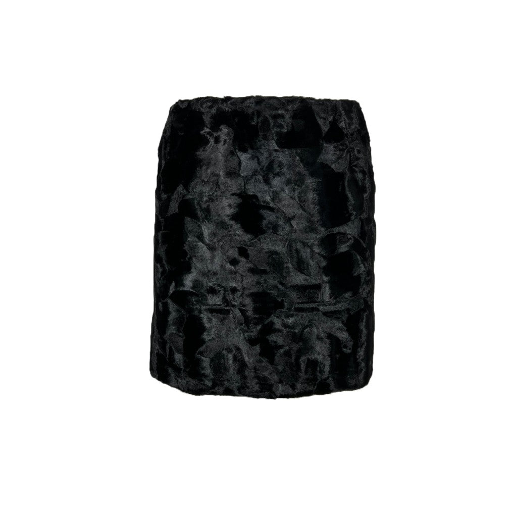 OTHERWISE by JUSTMINE OABGO0025-0512 – Minigonna eco astrakan nera con zip dietro (40 cm)