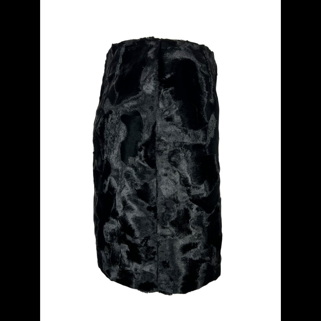 OTHERWISE by JUSTMINE OABGO0025-0512 – Minigonna eco astrakan nera con zip dietro (40 cm)