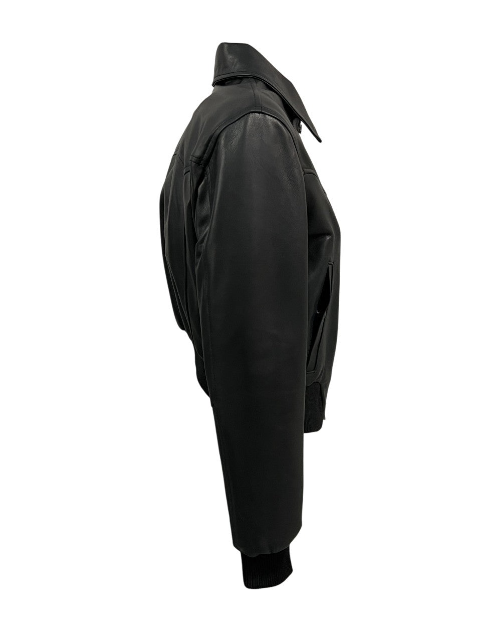 HERITAGE MP403-NP – Giubbino donna in pelle nappa nera con zip e bordo elastico (slim 54 cm) – Made in Italy