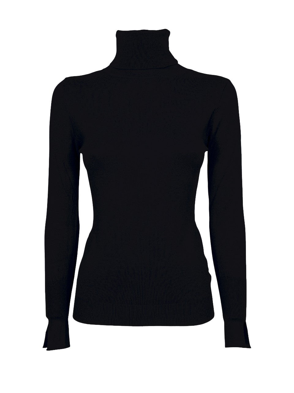 KORALLINE art. 600 – Maglia donna slim collo alto, manica lunga con spacco (58 cm)