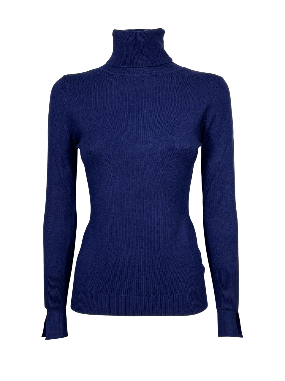 KORALLINE art. 600 – Maglia donna slim collo alto, manica lunga con spacco (58 cm)