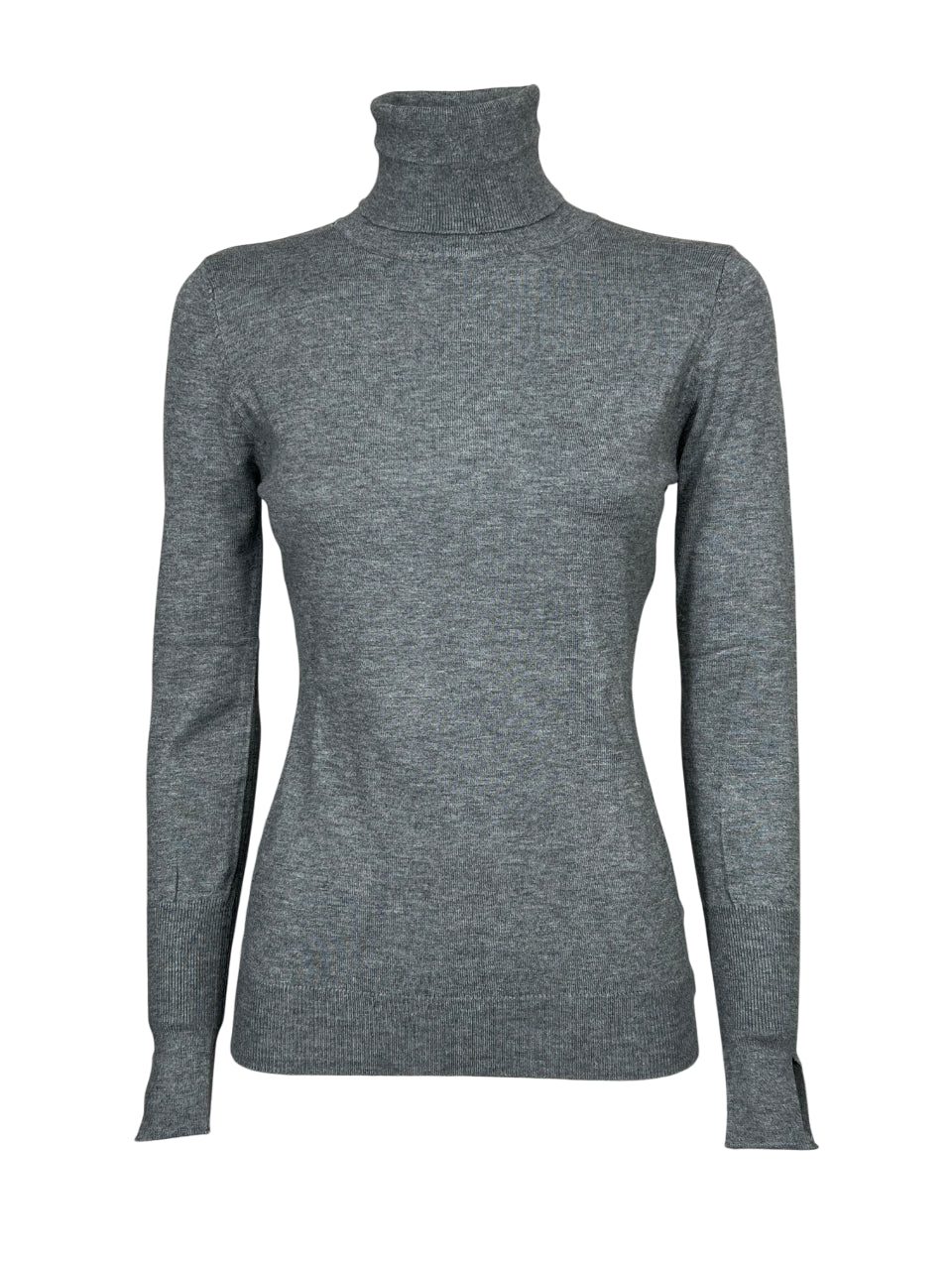 KORALLINE art. 600 – Maglia donna slim collo alto, manica lunga con spacco (58 cm)