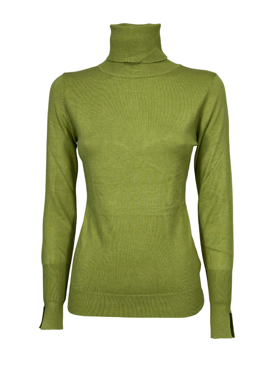 KORALLINE art. 600 – Maglia donna slim collo alto, manica lunga con spacco Nuovi Colori