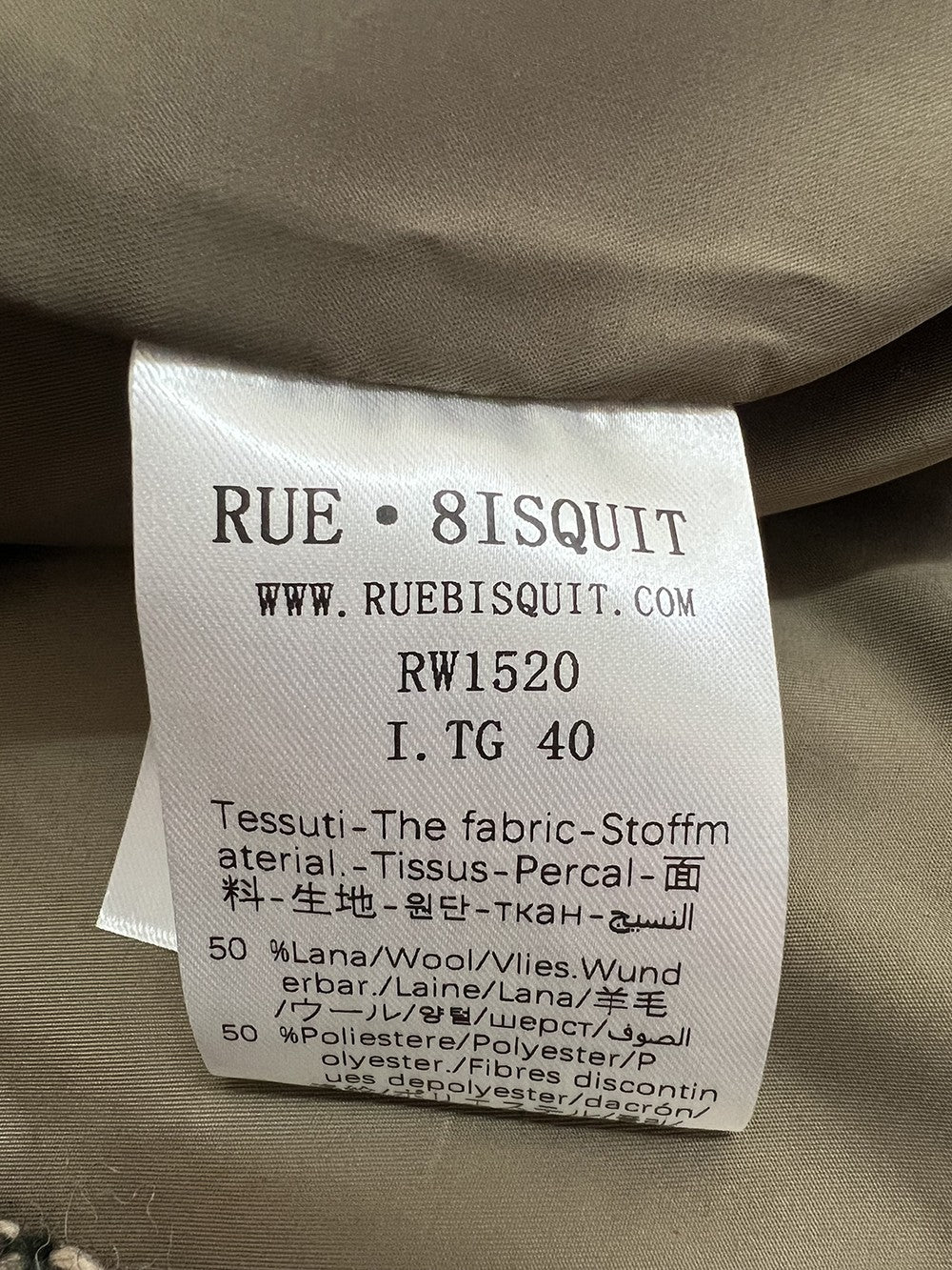 RUE BISQUIT RW1520 cappotto ovetto spinato beige/grigio/marrone – 85 cm