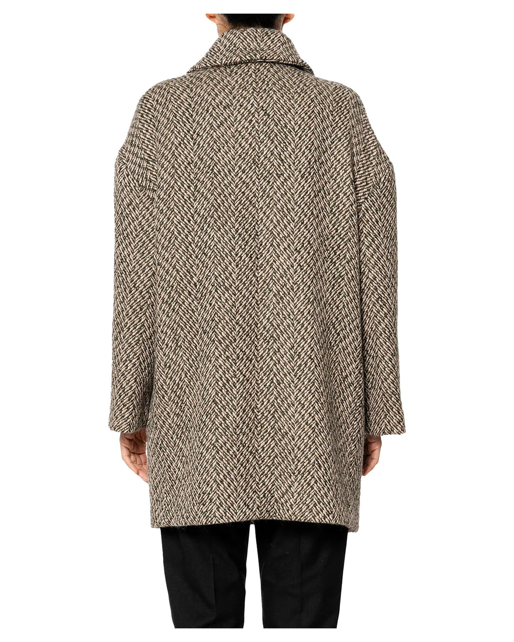 RUE BISQUIT RW1520 cappotto ovetto spinato beige/grigio/marrone – 85 cm