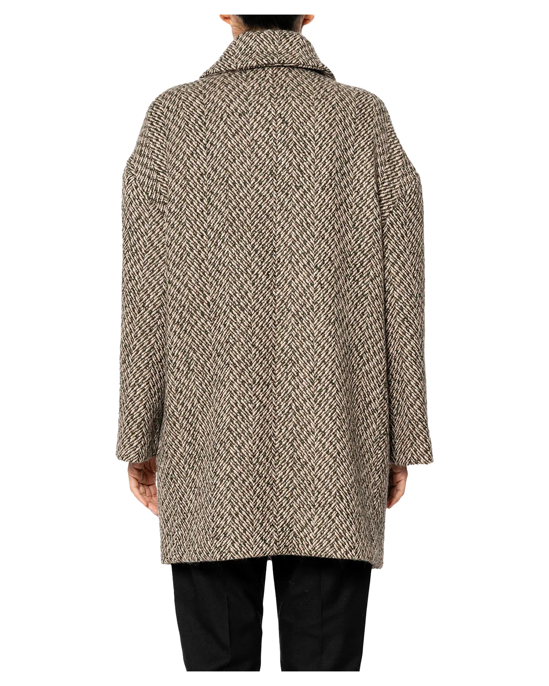 RUE BISQUIT RW1520 cappotto ovetto spinato beige/grigio/marrone – 85 cm