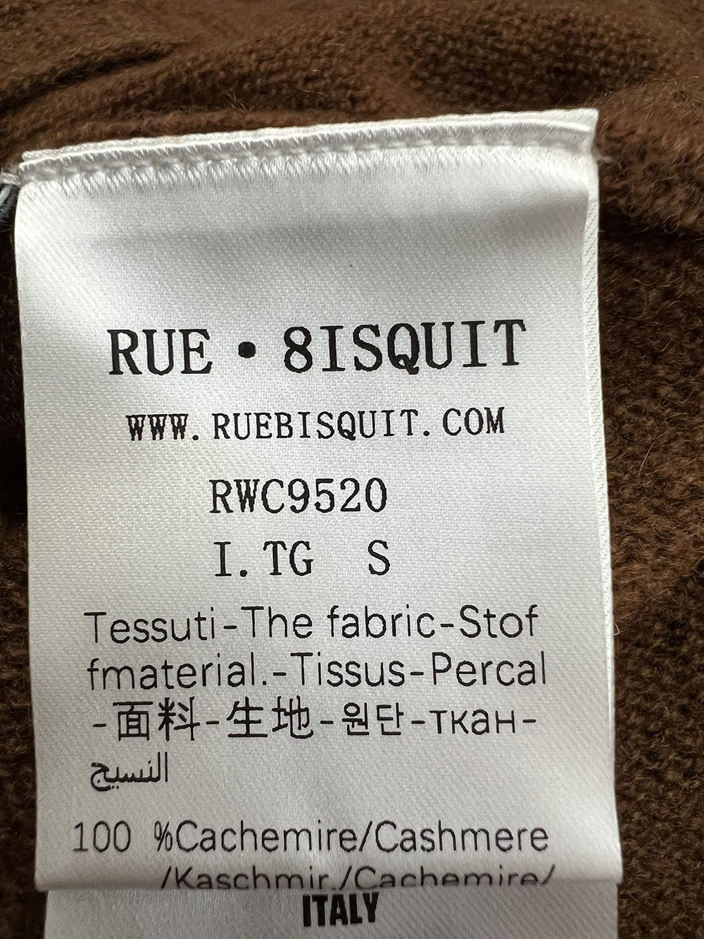 RUE BISQUIT RWC9520 BARCHETTA – Maglia 100% cashmere scollo a barca, boxy (58 cm)