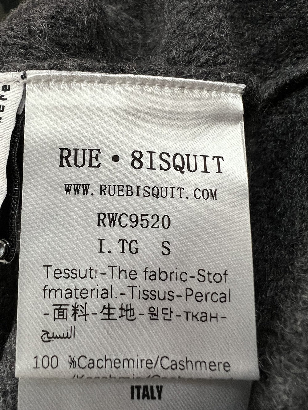 RUE BISQUIT RWC9520 BARCHETTA – Maglia 100% cashmere scollo a barca, boxy (58 cm)